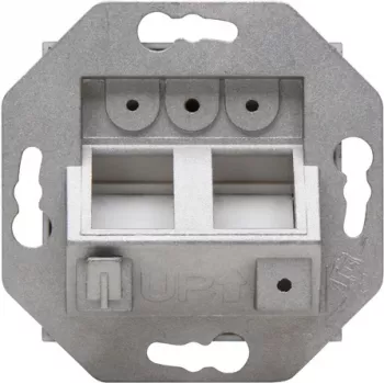 HEINRICH KOPP HK07 Placca a parete Keystone con coperchio, IP44, 2 porte, nero 953850004