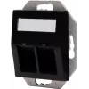 HEINRICH KOPP HK07 Placca a parete Keystone con coperchio, IP44, 2 porte, nero 953850004