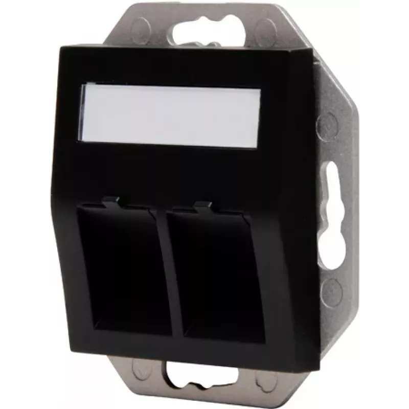 HEINRICH KOPP HK07 Placca a parete Keystone con coperchio, IP44, 2 porte, nero 953850004