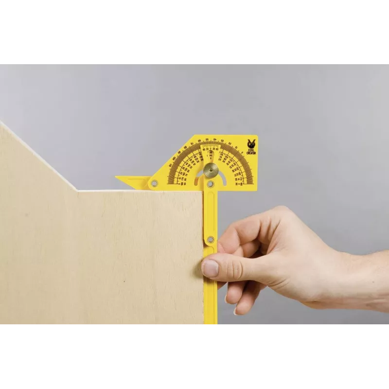 KWB 065800 Goniometro in plastica con vite di fissaggio, 0-180°, lunghezza bracci 200 mm