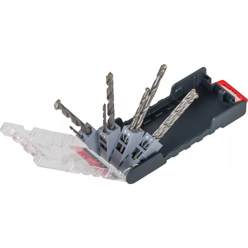 kwb 109145 Set di punte elicoidali per pietra in carburo, 8 pezzi, 3-10 mm