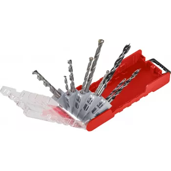 kwb 109154 Set punte per muratura, 9 pezzi, 4/6/8 mm, con placchetta in metallo duro, DIN 8039