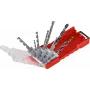 kwb 109154 Set punte per muratura, 9 pezzi, 4/6/8 mm, con placchetta in metallo duro, DIN 8039