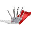 KWB 109155 Set di punte elicoidali HSS, 9 pezzi, 1,5-6,0 mm, DIN 338, rettificate, per metallo, plastica, legno