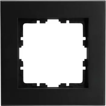 HEINRICH KOPP placca di copertura a 1 posto HK07 PURE nero opaco (86 x 86 x 9,5 mm, IP20, fissaggio a morsetto) 406850007