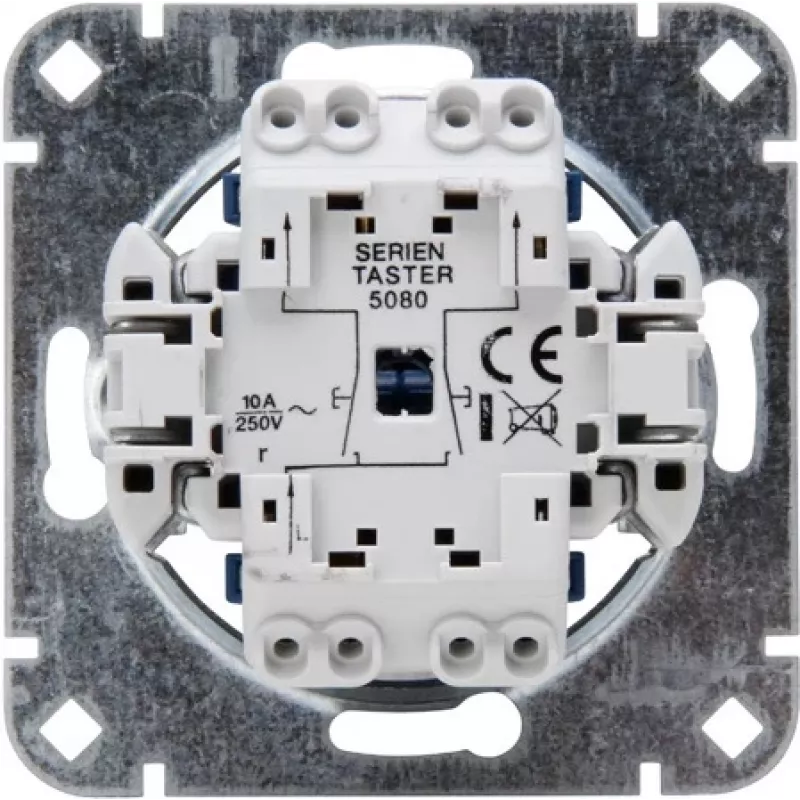 HEINRICH KOPP 508000003 inserto pulsante in serie da incasso, 250V, 10AX, IP20, alluminio