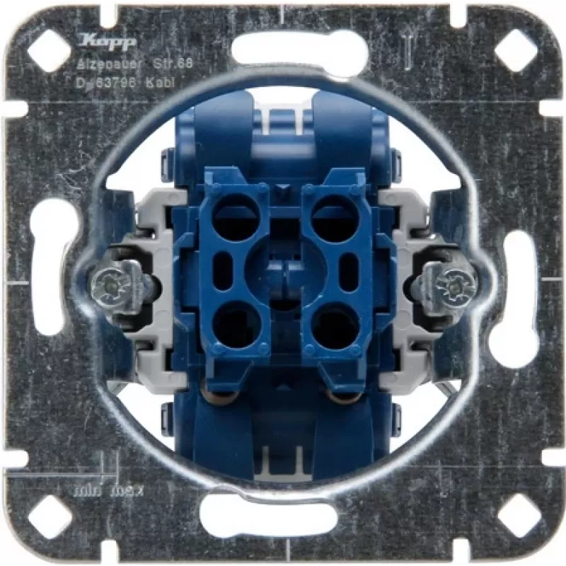 HEINRICH KOPP 508000003 inserto pulsante in serie da incasso, 250V, 10AX, IP20, alluminio