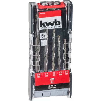 kwb 109140 Set di punte per martello con punte in metallo duro, 5 pezzi, 4-10 mm