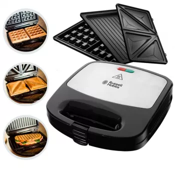 Russell Hobbs Creations Sandwichmaker 3 in 1, nero/acciaio inox