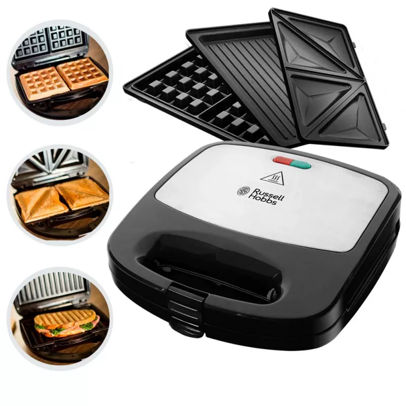 Russell Hobbs Creations Sandwichmaker 3 in 1, nero/acciaio inox