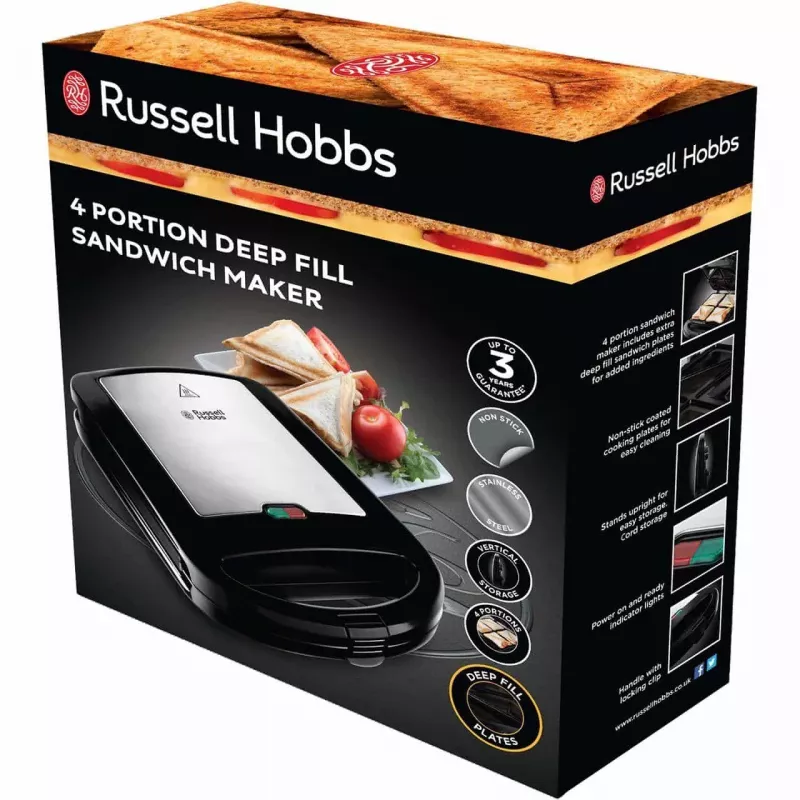 Russell Hobbs Creations Sandwichmaker 3 in 1, nero/acciaio inox
