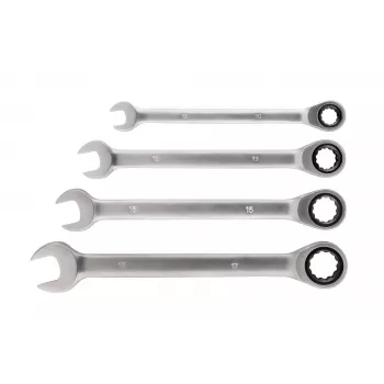 KWB 460490 Set di 4 chiavi a cricchetto doppie poligonali 10-17 mm