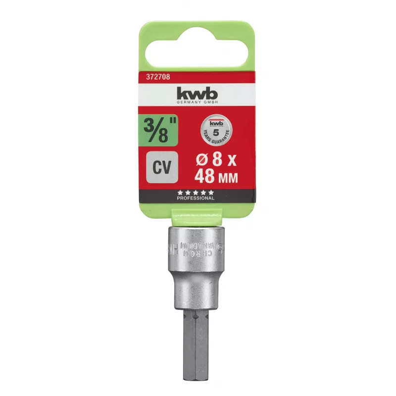 kwb 372708 Bussola a bit esagonale maschio 8 mm attacco 3/8 inch