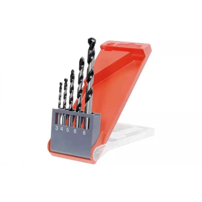 KWB Rocker Set punte per legno 3-8 mm, 5 pz., punta di centraggio, custodia in plastica 044300