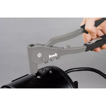 kwb 407200 rivettatrice manuale con 4 ugelli (2,4-4,8 mm), per rivetti in alluminio e acciaio