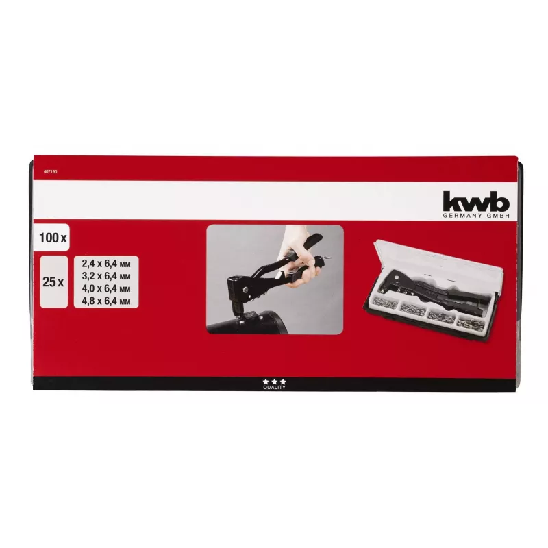 kwb 407190 Set di pinze per rivetti ciechi