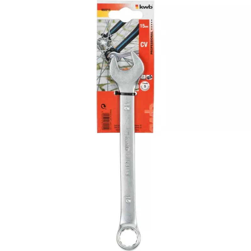 kwb 460215 chiave combinata 15 mm acciaio cromo-vanadio