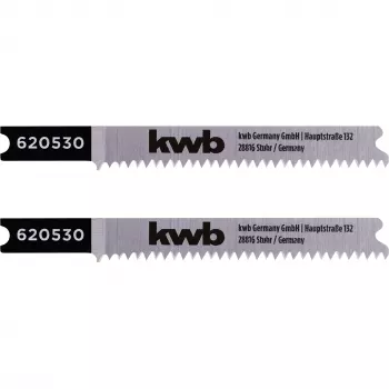 kwb 620530 lame per seghetto alternativo in bimetallo per laminato e legno, gambo a T, confezione da 2
