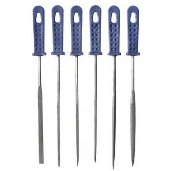 kwb 926000 Set di lime a coda di topo di precisione, 6 pezzi (160 mm, acciaio al carbonio, impugnature ergonomiche)