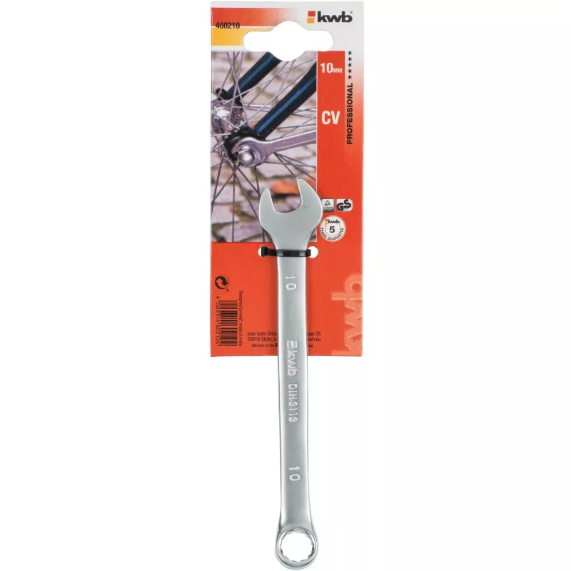 kwb 460210 Chiave combinata 10 mm acciaio cromo-vanadio cromata opaca DIN 3113