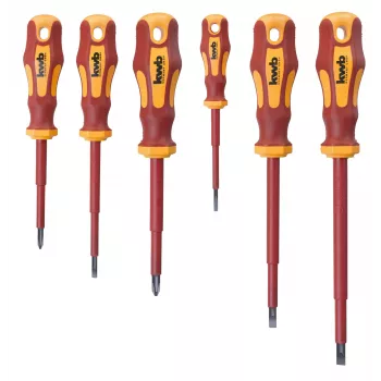 KWB Set di cacciaviti da 7 pezzi con cercafase, acciaio cromo-vanadio, punte magnetiche, impugnatura ergonomica a 2 componenti 140870