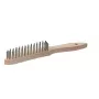 kwb 919930 Spazzola metallica a mano, 3 file, filo d'acciaio, setole ondulate, manico in plastica, 255 mm