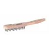 kwb 919930 Spazzola metallica a mano, 3 file, filo d'acciaio, setole ondulate, manico in plastica, 255 mm