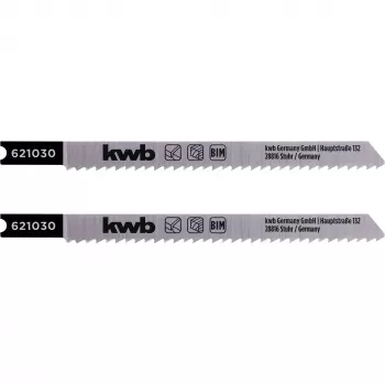 kwb 621030 lame per seghetto alternativo per legno, levigate, metallo duro, 2 pz.