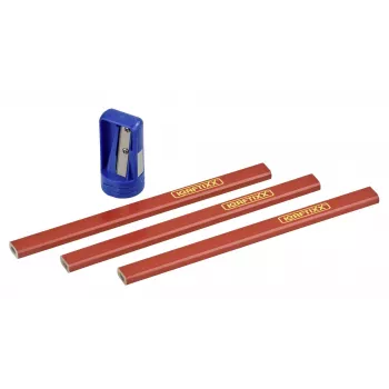 KWB 939290 set matite da carpentiere con temperino, 4 pezzi