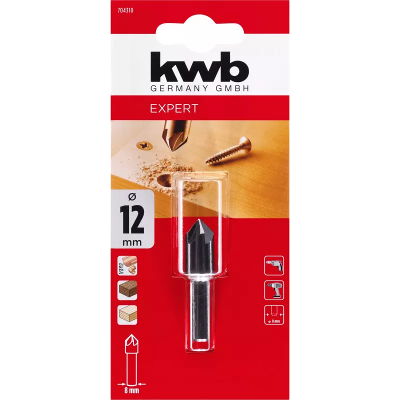 KWB svasatore conico HSS 5 taglienti 12 mm DIN 335 C 704310