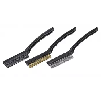 kwb set 3 pezzi spazzole metalliche – setole in acciaio, ottone e nylon con impugnature ergonomiche (923490)