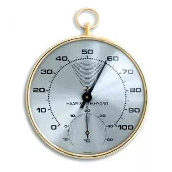 TFA Dostmann 45.2007 termometro igrometro analogico rotondo, bianco/argento, diametro 10 cm