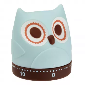 TFA Dostmann gufo timer da cucina meccanico, turchese, 60 minuti, analogico, senza batterie 38.1039