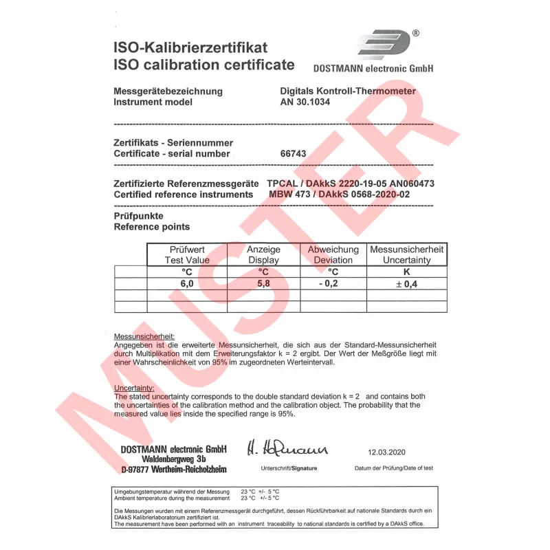 TFA Dostmann LT-102 termometro a cavo bianco (30.1034.K)