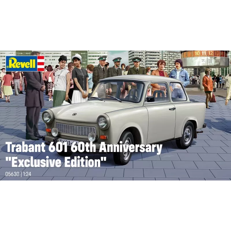 Revell 60° anniversario Trabant 601 Exclusive Edition 1:24 kit di montaggio in plastica 05630