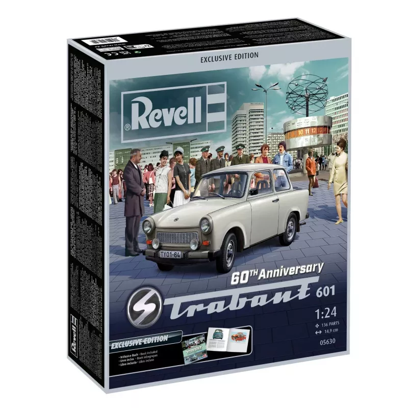 Revell 60° anniversario Trabant 601 Exclusive Edition 1:24 kit di montaggio in plastica 05630