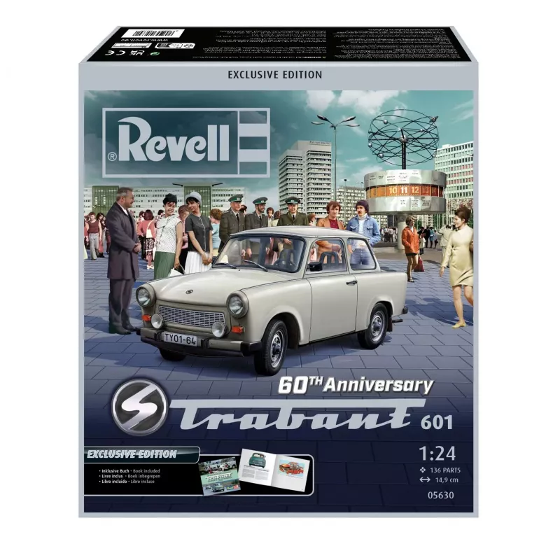 Revell 60° anniversario Trabant 601 Exclusive Edition 1:24 kit di montaggio in plastica 05630