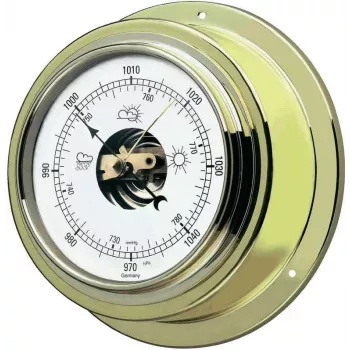 TFA Dostmann Barometro da parete in ottone 29.4010B - Misuratore analogico di pressione per interni, 980-1050 hPa