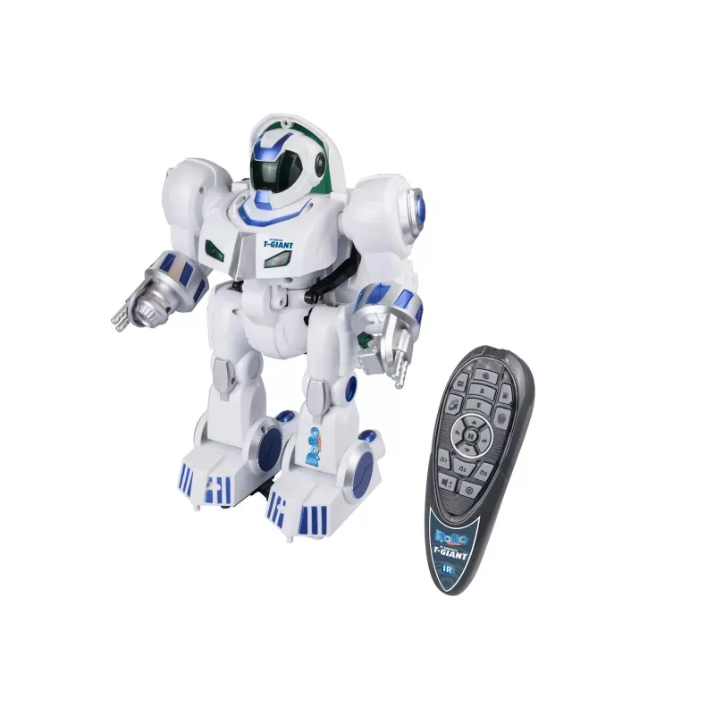 Revell Control T-Giant robot RC - 2,4 GHz, lanciatore di dischi in schiuma, effetti LED, bianco/grigio/arancione 24700