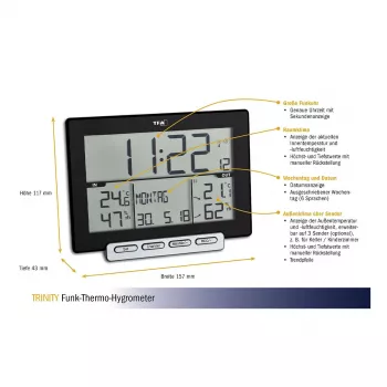TFA Dostmann 30.3058.01 Trinity Termoigrometro radio