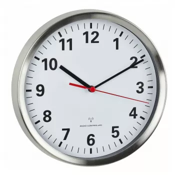 TFA Dostmann 60.3529.02 Orologio da parete radio 220 mm alluminio lancetta dei secondi continua