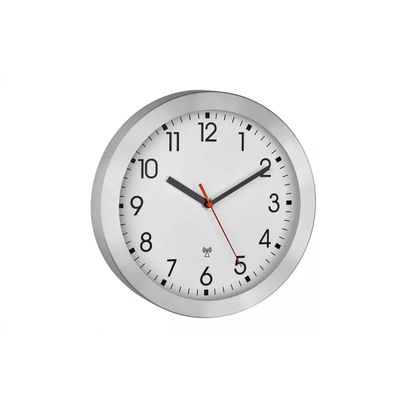 TFA Dostmann 60.3546.02 Orologio da parete radio 25 cm alluminio spazzolato