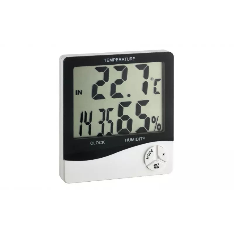 TFA Dostmann WS 5031 Termo-igrometro con orologio, nero/bianco 30-5031