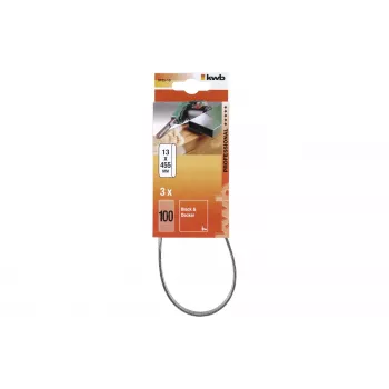KWB 910510 Set nastri abrasivi, grana 100, 457 mm x 13 mm, 3 pezzi