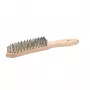 kwb 919950 Spazzola metallica a mano con setole d'acciaio a 4 file, 255 mm