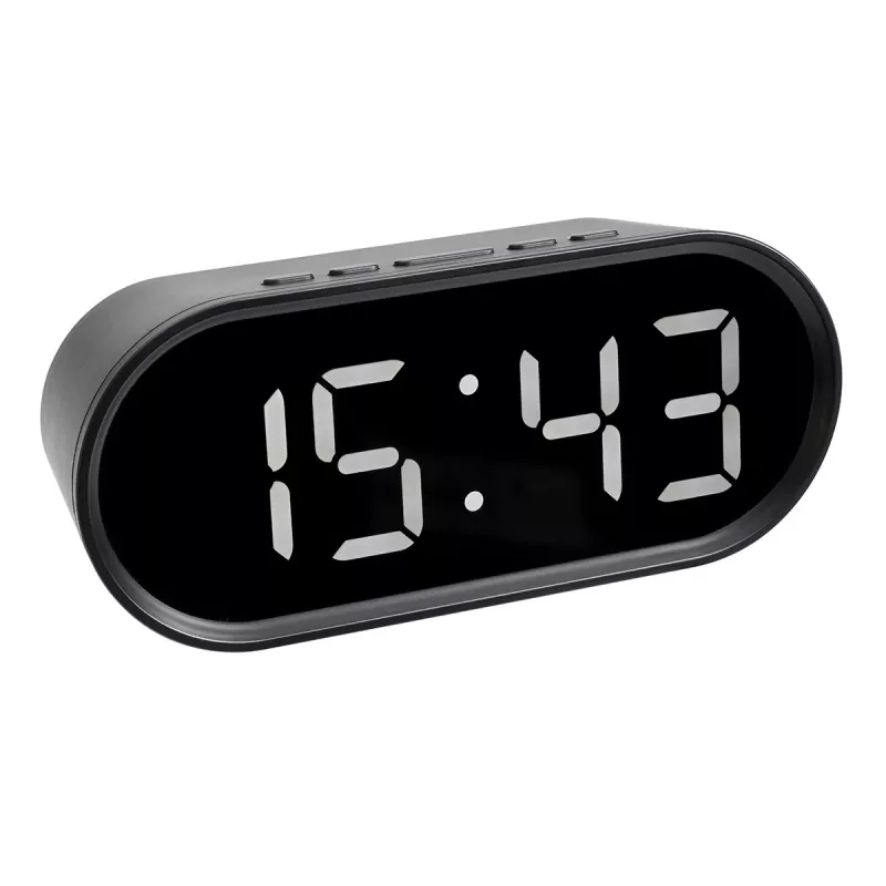TFA Dostmann Sveglia digitale con cifre LED luminose, ovale, nera, 0-50 °C, °F/°C (60.2025.01)