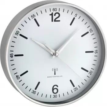 TFA Dostmann 60.3503 Orologio da parete radiocontrollato in alluminio, nero
