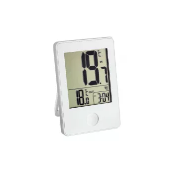 TFA Dostmann Termometro radiocontrollato con orologio, bianco (30-3051-02)