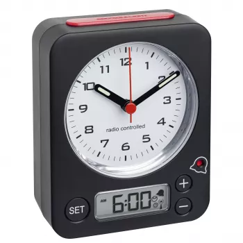 TFA Dostmann Combo Sveglia meccanica nero-rossa (60.1511.01)