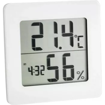TFA DOSTMANN 30.5033.02 Termoigrometro digitale con LCD, memoria max/min, indicazione zone di comfort, montaggio magnetico/da appoggio, bianco